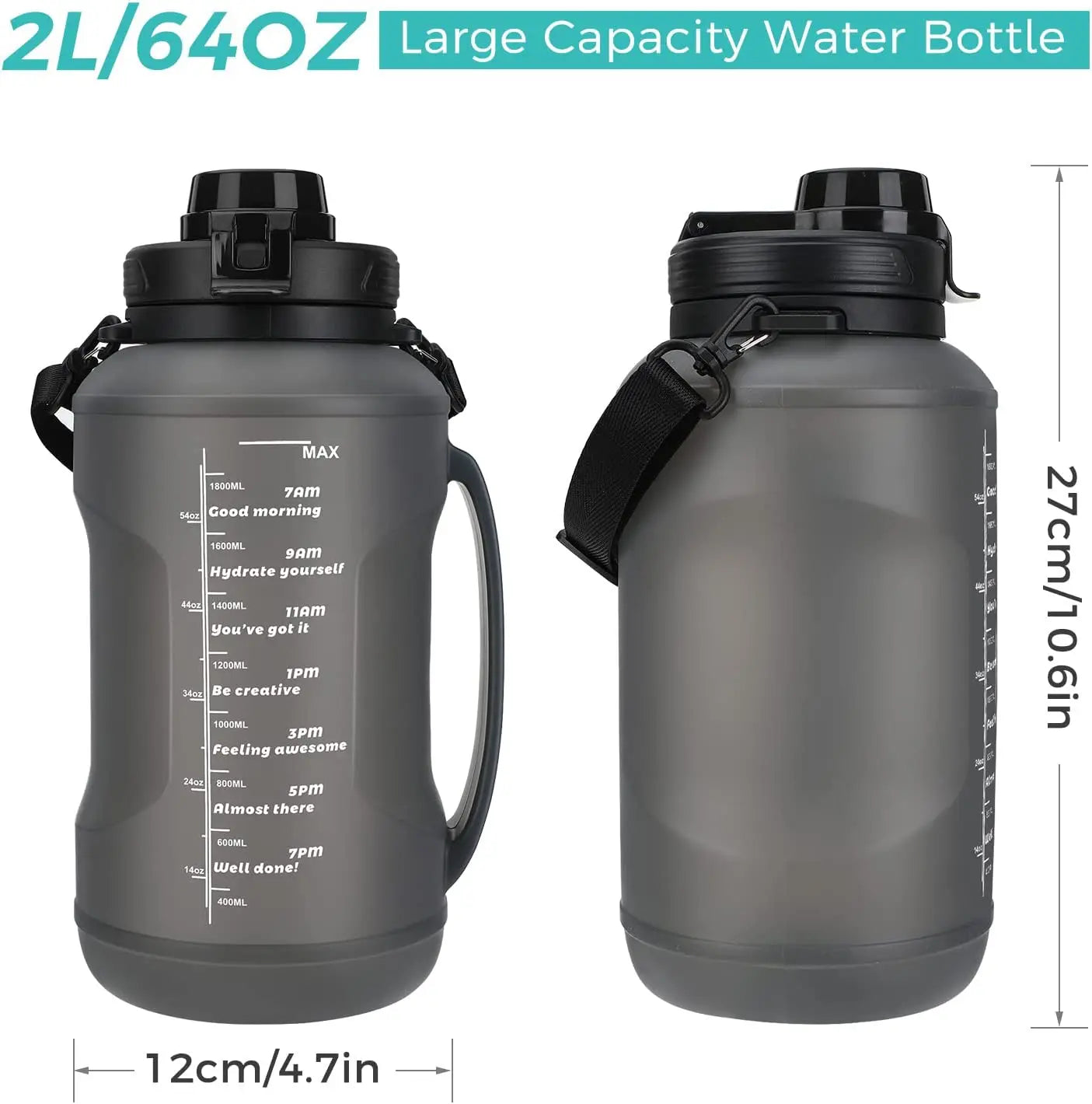 Collapsible Water Bottle, 2L/64OZ 