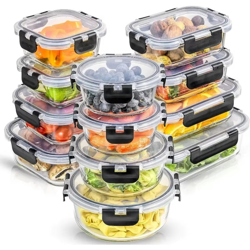 24Pc Glass Storage Containers