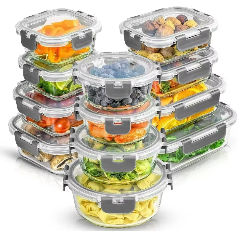 24Pc Glass Storage Containers