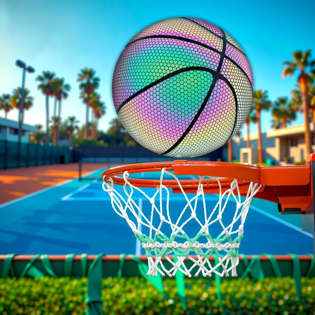 Luminous and reflective basketball ball