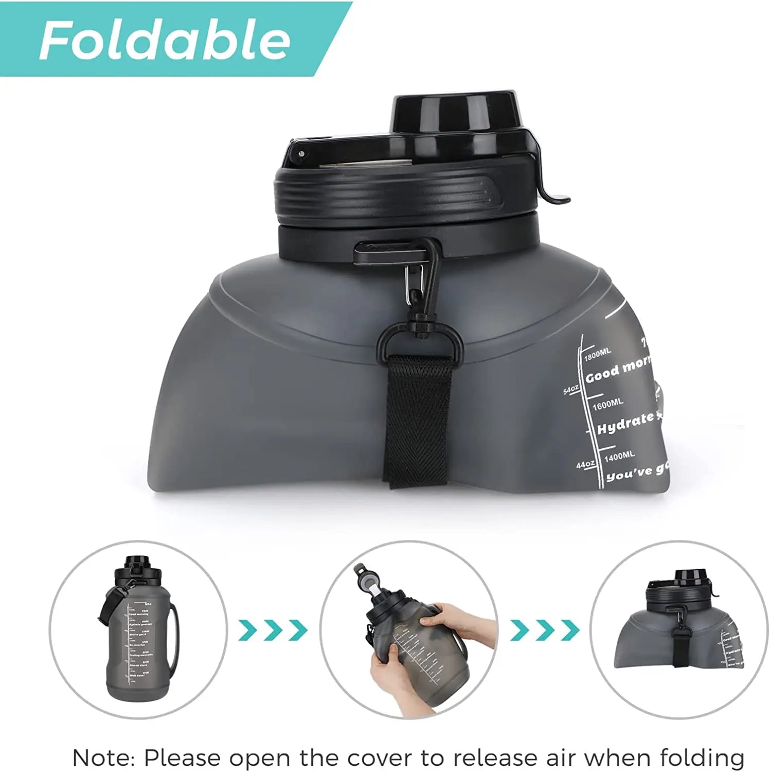 Collapsible Water Bottle, 2L/64OZ 